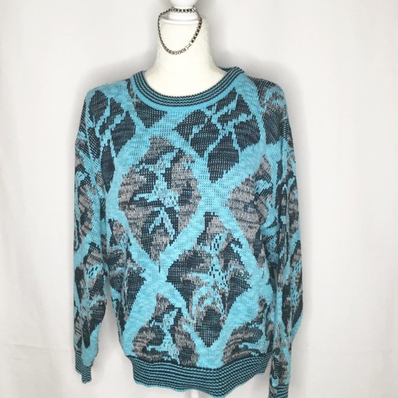 Vintage Koman Sweater Stripe Cuff Detail - Picture 1 of 4